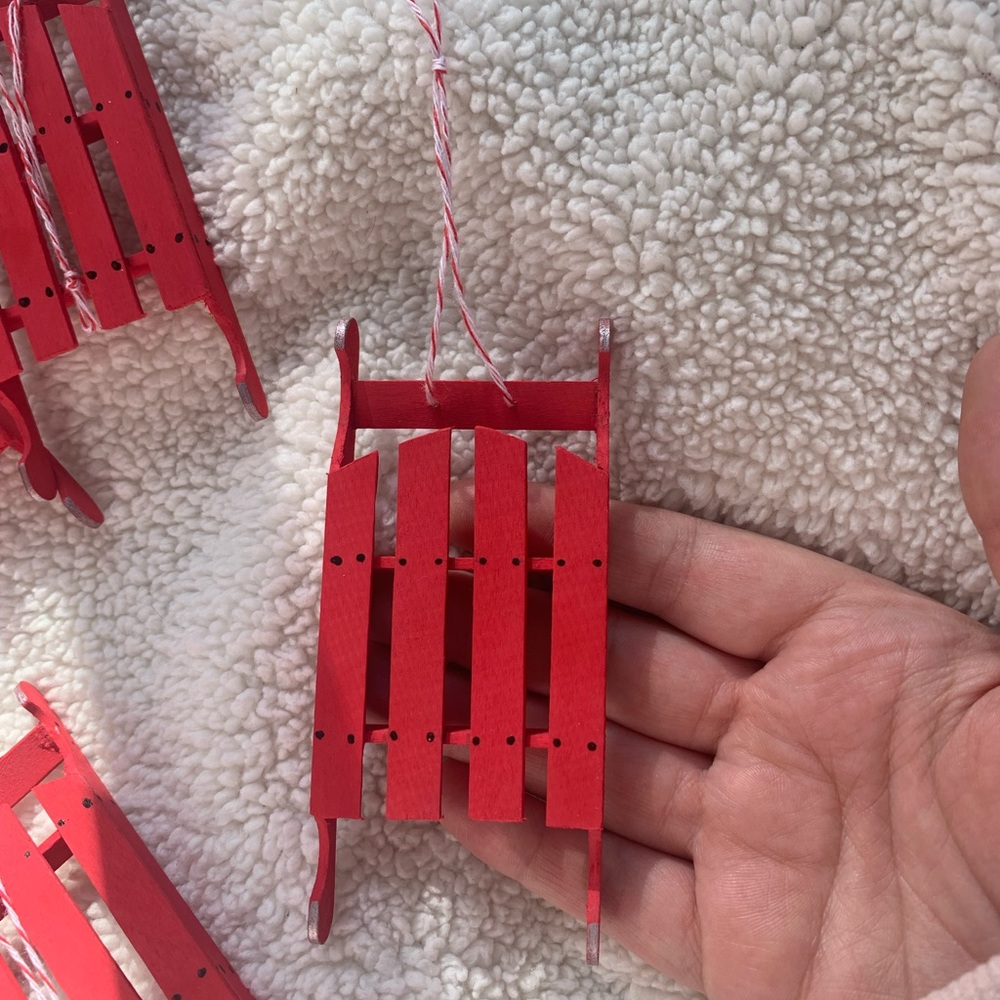 🛷🛷🛷Little red wagon handmade ornament🛷🛷🛷